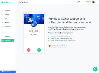 Channels click-to-call widget