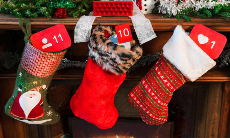 Stockings with social media stuffers