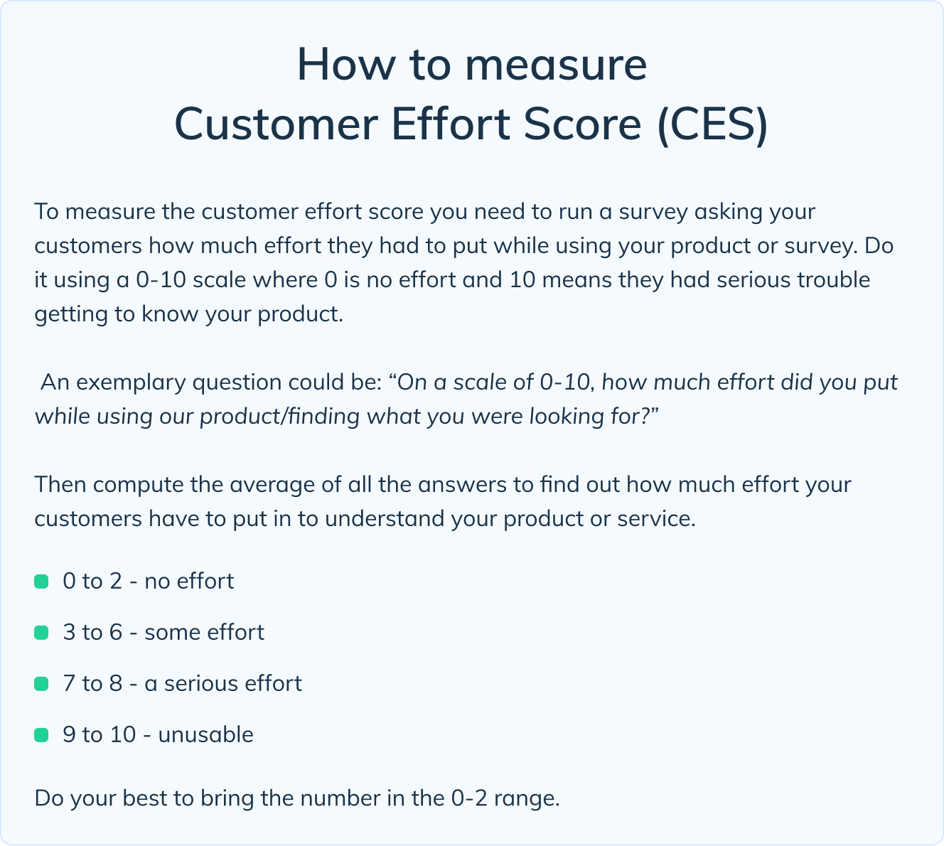 How to measure CES