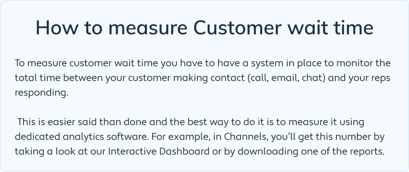 How to measure Customer wait time