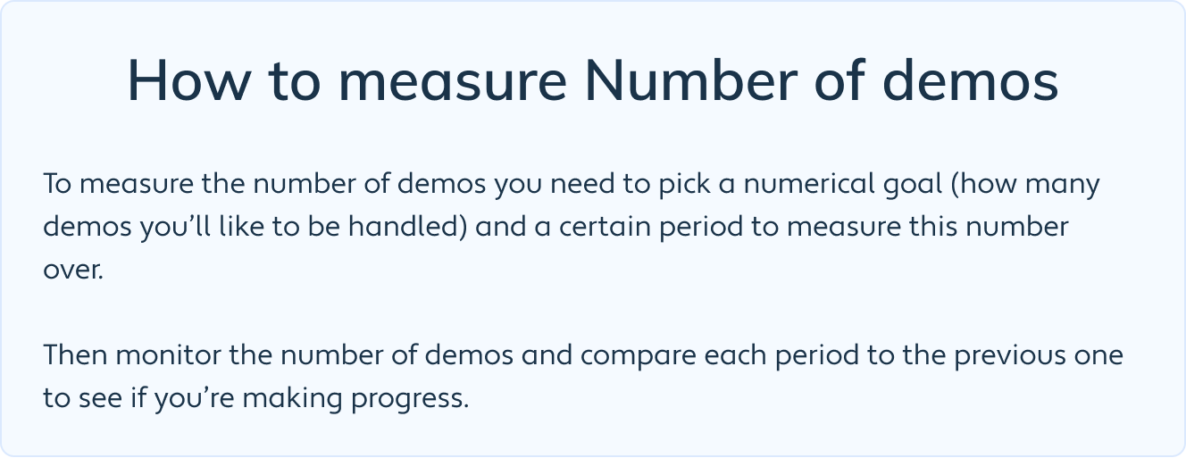 How to measure the Number of demos