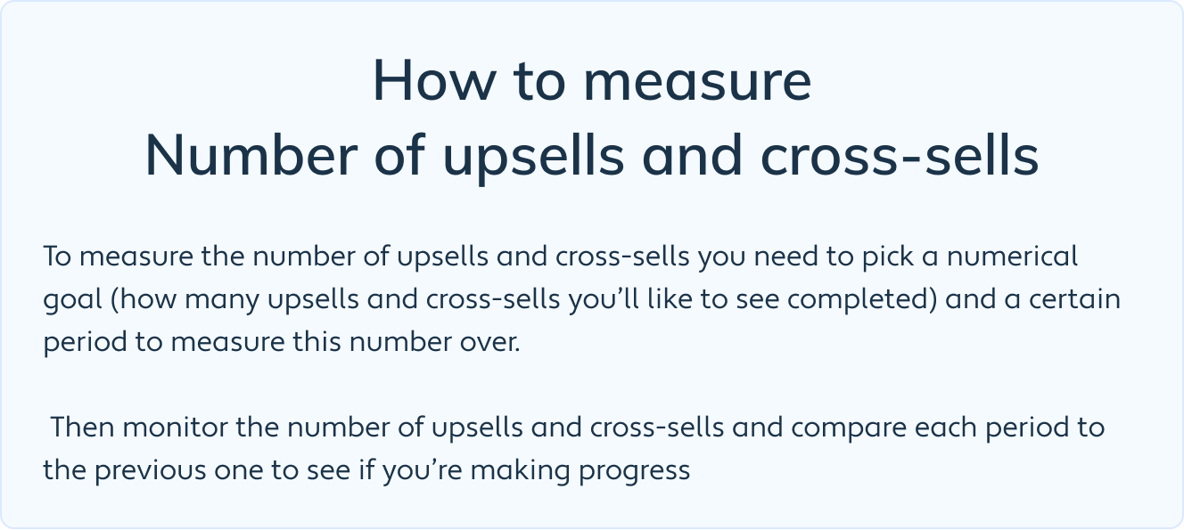How to measure the Number of upsells and cross-sells