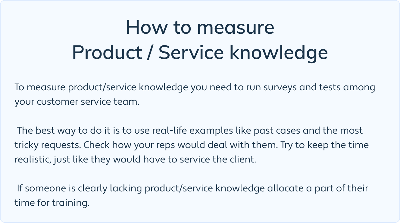 How to measure Service knowledge